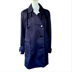 INC Long Trench Coat Black Women's Small Minimalist